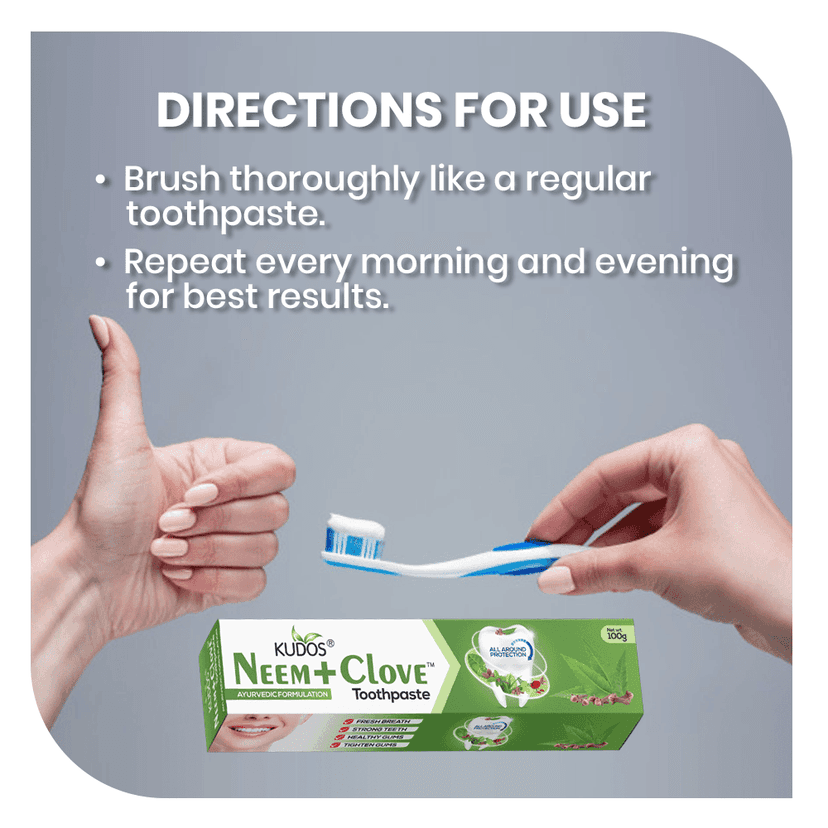 Kudos Neem + Clove Toothpaste | Multi-Benefit Toothpaste | 100 gm view 6