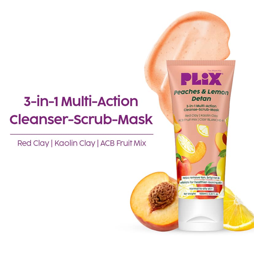 Peaches & Lemon Detan 3-in-1 Multi-Action Cleanse-Scrub-Mask __Starter Pack__ view 2