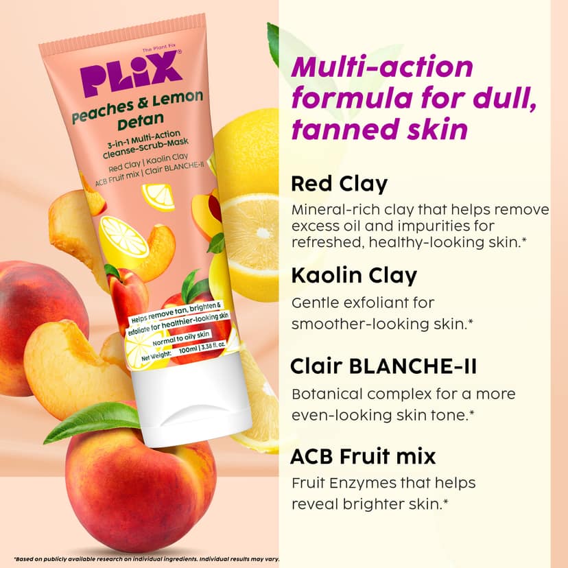 Peaches & Lemon Detan 3-in-1 Multi-Action Cleanse-Scrub-Mask __Starter Pack__ view 4