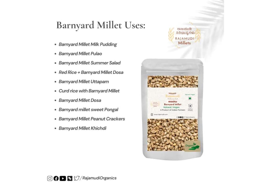 Rajamudi Organics Oodalu - Barnyard Millet - 500 Gram view 3