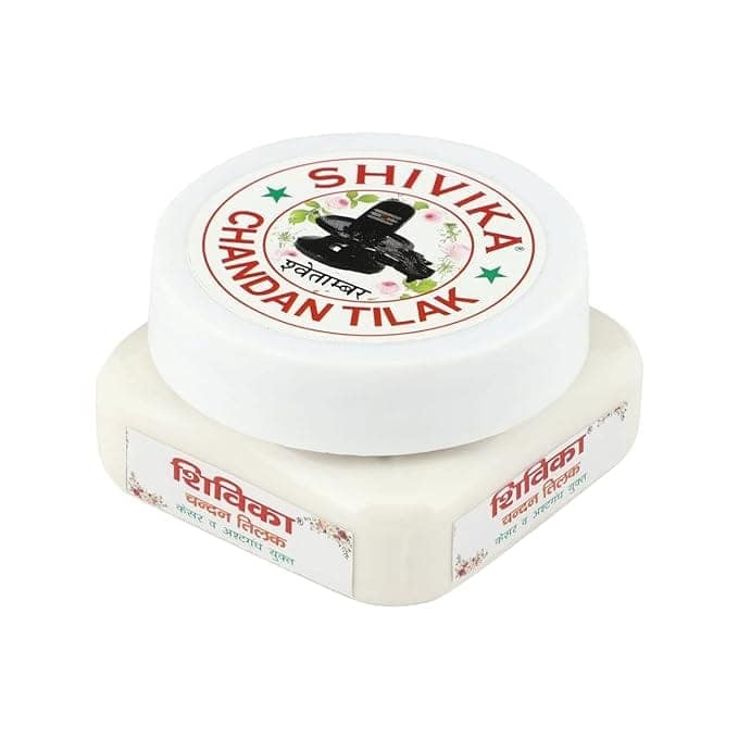 Shivika White|Red| Chandan Tilak Combo Pack| Sandalwood Paste| Chandan for Daily Pooja (Pack of 2) view 2