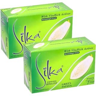 Silka Green Papaya Whitening Face & Body Soap - Pack Of 2 (135g)