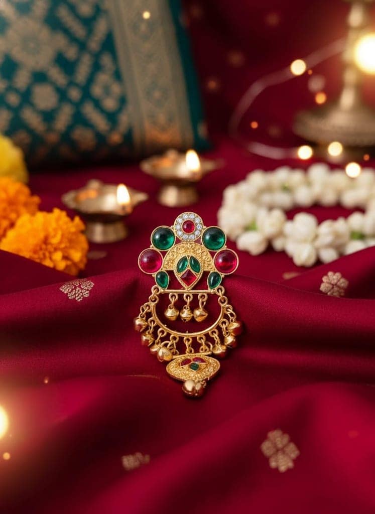 Gold Plated - Traditional Jhumka Earrings for Women | Antique Temple Design Long Dangler Earrings view 3