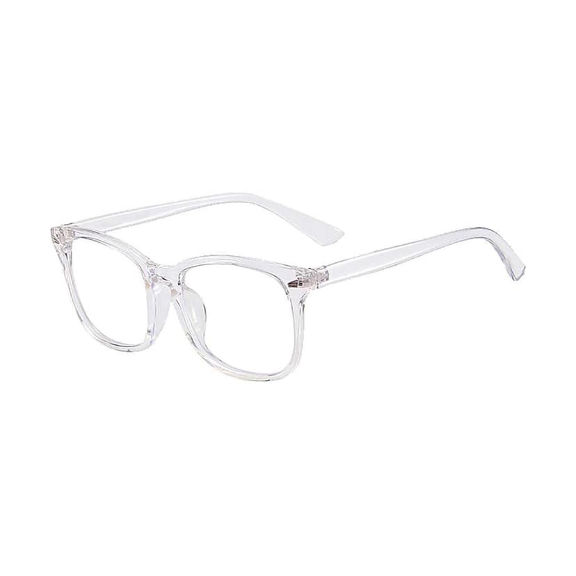 4Flaunt Blue Ray Blocking Lenses Zero Power Blue Cut Rectangle Computer Glasses Anti Glare, Lightweight & Blocks Harmful Rays | UV Protection Spectacles For Men & Women | Medium (C6 - Transparent) view 2