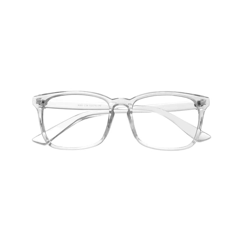 4Flaunt Blue Ray Blocking Lenses Zero Power Blue Cut Rectangle Computer Glasses Anti Glare, Lightweight & Blocks Harmful Rays | UV Protection Spectacles For Men & Women | Medium (C6 - Transparent) view 4