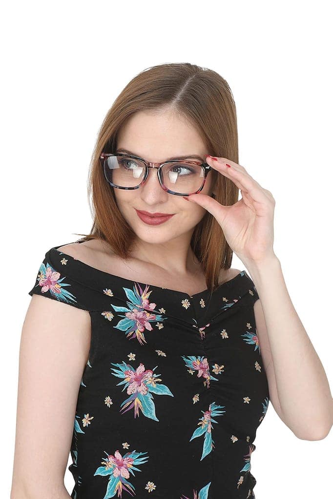 4Flaunt Blue Ray Blocking Lenses Zero Power Blue Cut Rectangle Computer Glasses Anti Glare, Lightweight & Blocks Harmful Rays | UV Protection Spectacles For Men & Women | Medium (C6 - Transparent) view 5
