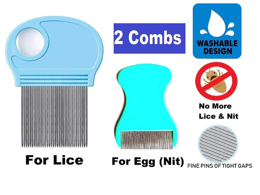 Q D Lice Nit Eggs Dust Dendruff Remover comb Hair Kangi Ju Leekh Pack of 2. One for Lice, Second for Small Eggs Nit Men Women School Kids Girls Boys And Pets view 3