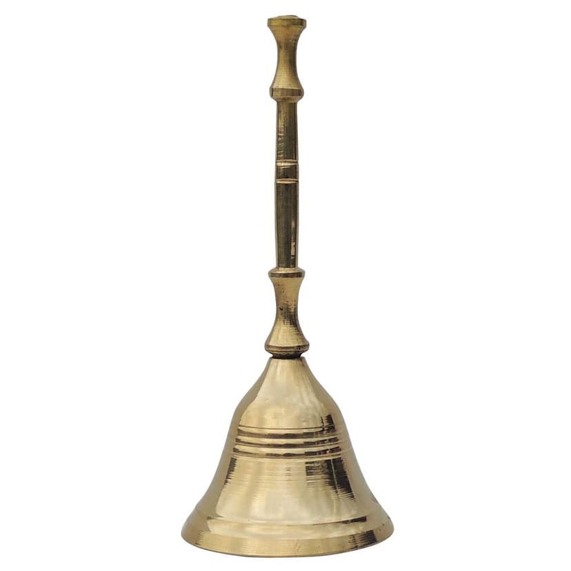 Brass Round Temple Puja Bell No. 4, Height : 5.3 Inch (ZMAS183 D) view 2