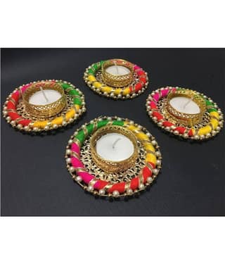 thriftkart 6 pc Tea Light Designer Candle Holder LED T-lite Multi - Pack of 1