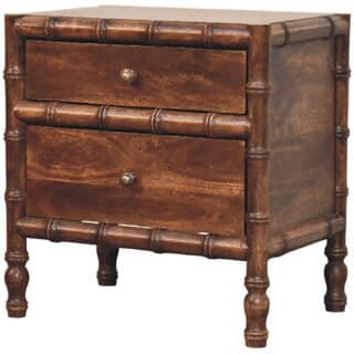 Bamboo Frame Nightstand in Roasted Almond