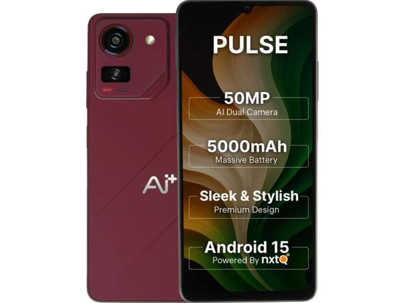 Ai+ Pulse Smartphone, 4GB RAM, 64GB Storage - Red