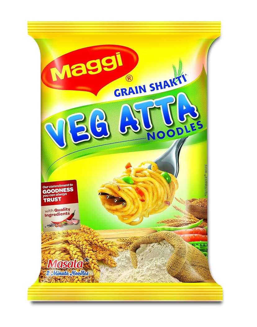 Maggi Atta Noodles, Vegetable Masala, Pouch, 80G