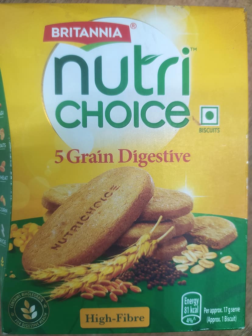Britannia Nutri Choice 5 grain digestive High-fibre Biscuits