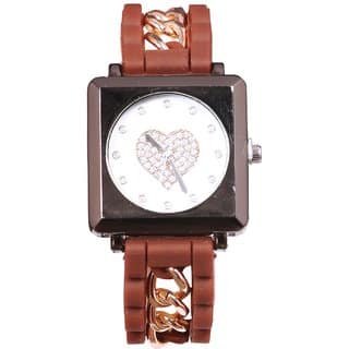 Women Brown Chine Belt Beautiful Girles Ladies Watches