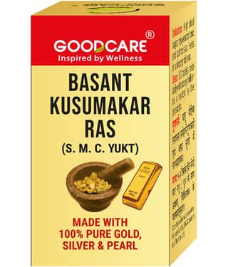 Goodcare Basant Kusumakar Ras Tablets, With Gold and Pearl, Ayurvedic Formula for Sugar Balance, Urinary Wellness, Heart and Nerve Health 10 No.s