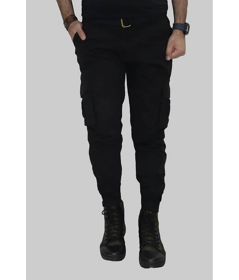 Urban Legends Regular Flat Men's Cargos - Black ( Pack of 1 )