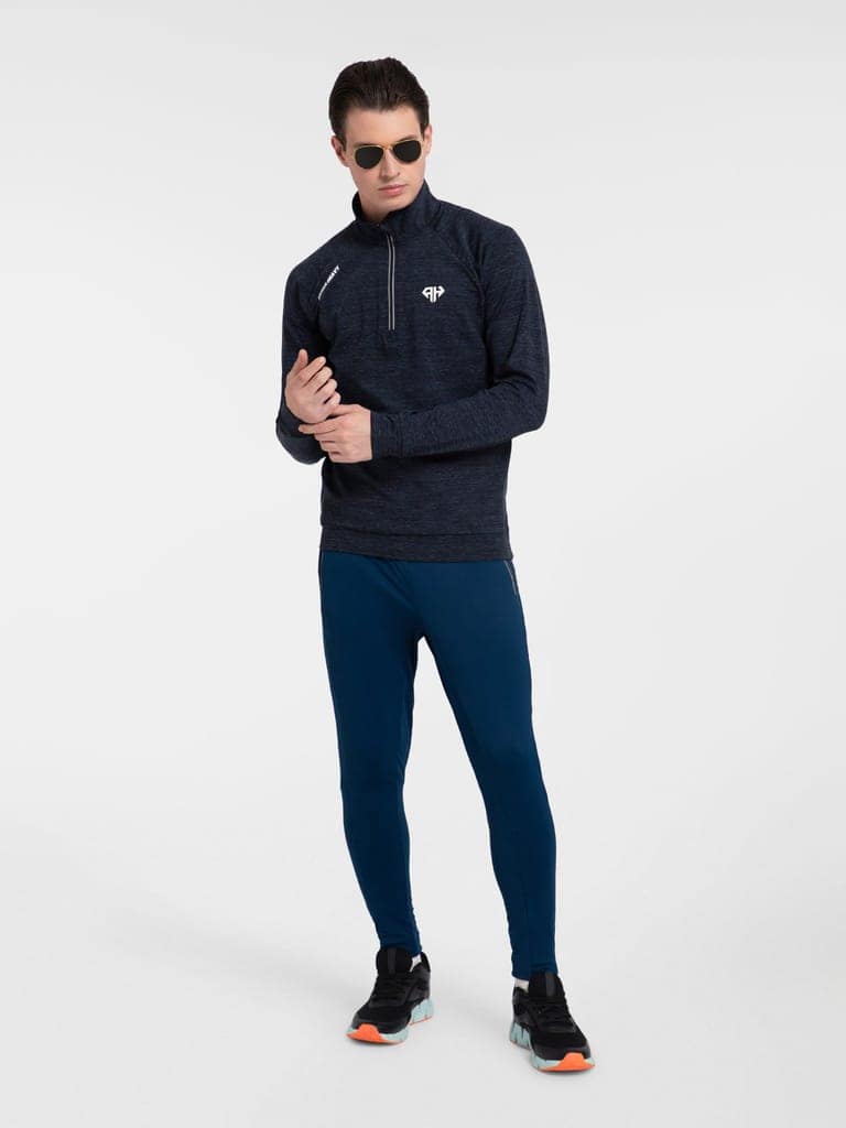 AH Quarterzip Blue Grey Mélange view 5