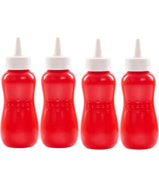 Generic Plastic Squeeze Bottle for Ketchup Honey Sauce Dispenser Bottle 400ml each, Green, (4U)