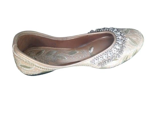 Embroidered Silver Embellished Juttis - Wedding & Party Wear view 3