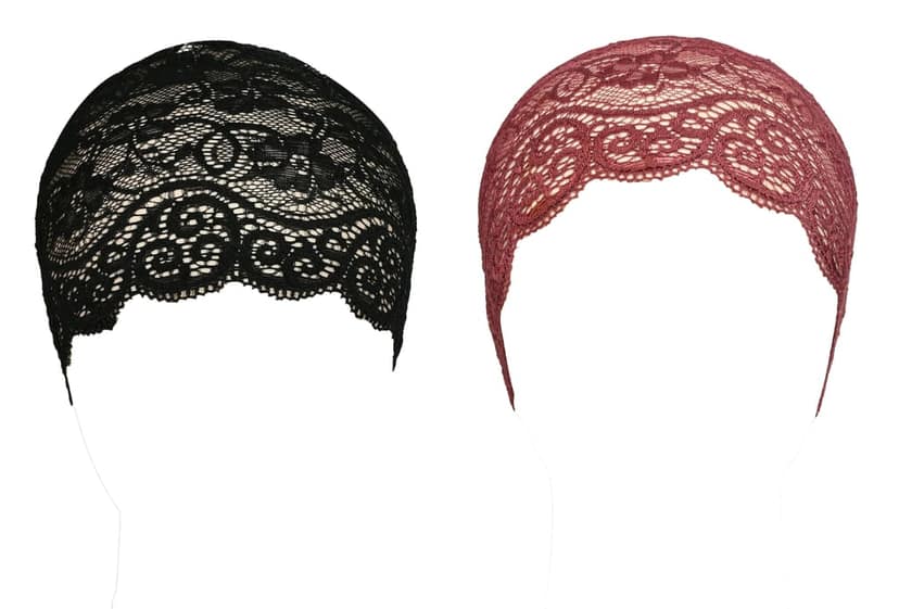 Girls and Womens Hijab Cap Hijab Headband, Under Hijab Scarf Black & Dark Maroon Naqab Head Scarf (2 pcs) view 2