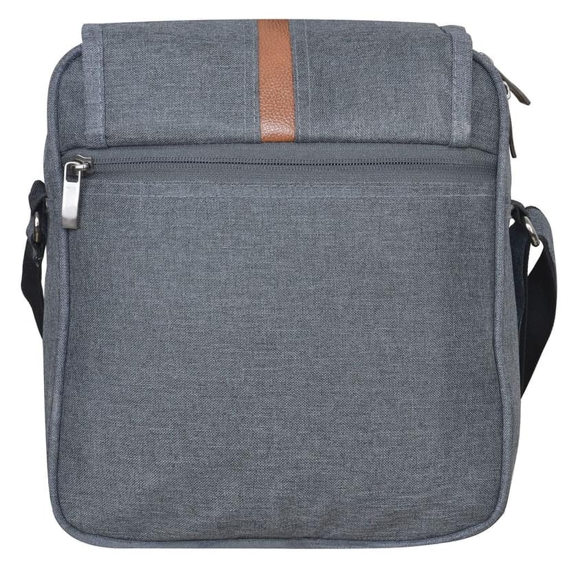 Grey Casual Linen Textured Cross Body Sling Bag For Men SL07 view 3