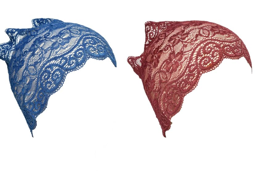 Girls and Womens Hijab Cap Hijab Headband, Under Hijab Scarf Blue and Dark Maroon Naqab Head Scarf (2 pcs) view 2