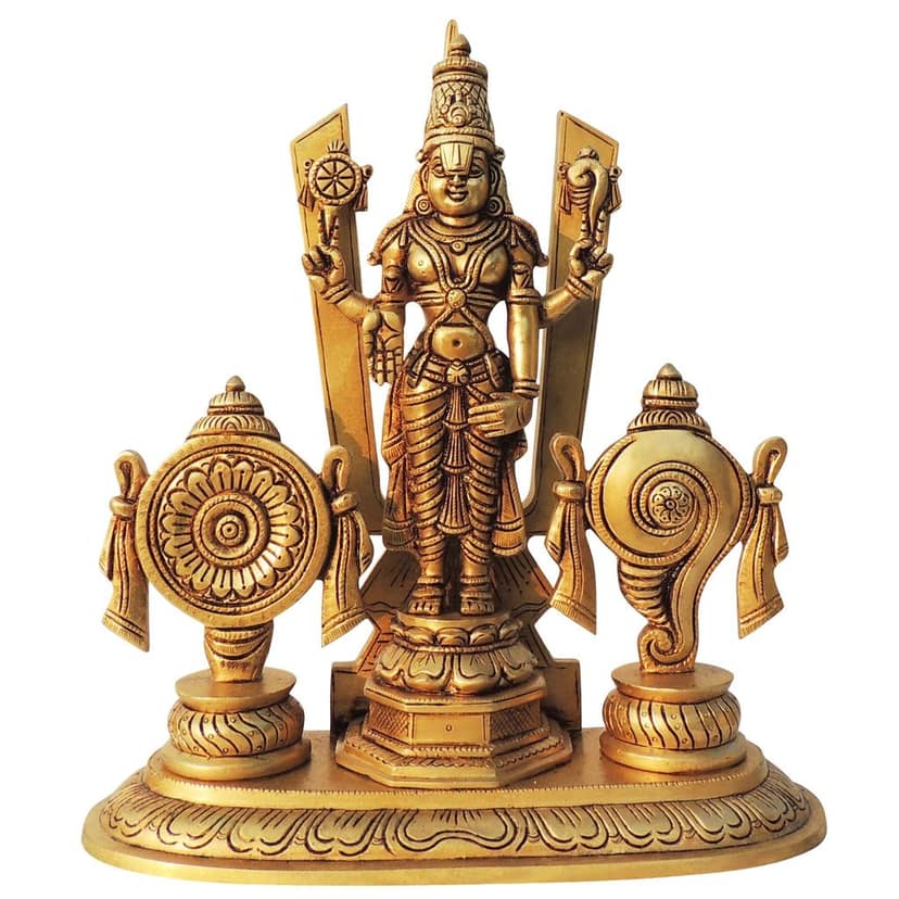 Brass Showpiece Shank Chakra Trishul Bala Ji God Idol Statue, Height : 13 Inch (BSMAS1550 J) view 2