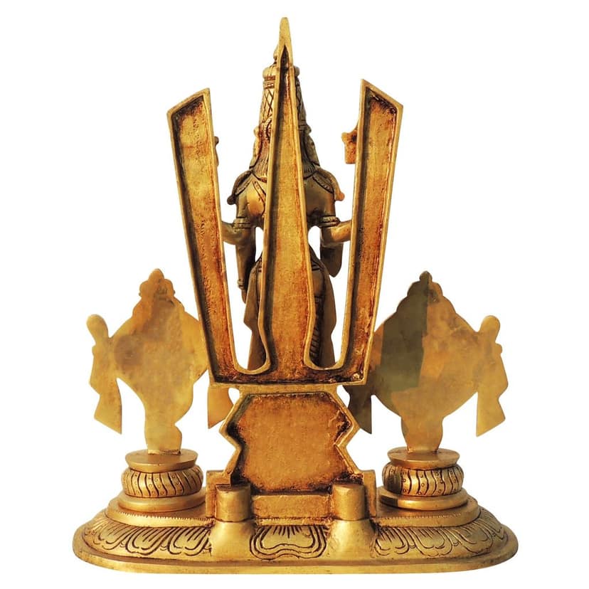 Brass Showpiece Shank Chakra Trishul Bala Ji God Idol Statue, Height : 13 Inch (BSMAS1550 J) view 3