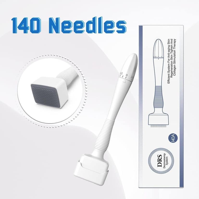 140 Titanium Adjustable Micro needling Derma Stamp | Professional Dermastamp for Face, Hair, Beard & Scalp | Skin Repair, Anti-Aging & Hair Growth | Reusable Home Use Micro needling Pen (Original Quality) view 4