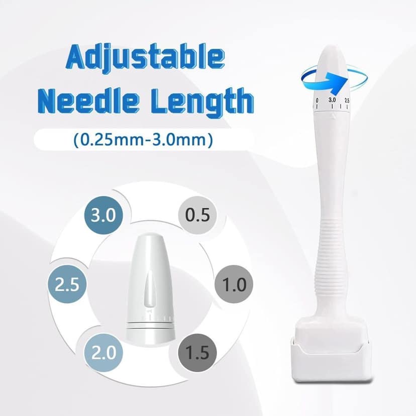 140 Titanium Adjustable Micro needling Derma Stamp | Professional Dermastamp for Face, Hair, Beard & Scalp | Skin Repair, Anti-Aging & Hair Growth | Reusable Home Use Micro needling Pen (Original Quality) view 5