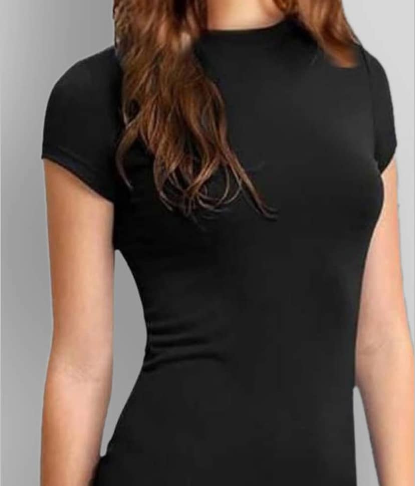 Dream Beauty Fashion Women Cotton Blend Solid Bodycon Dress ( Black ) view 2