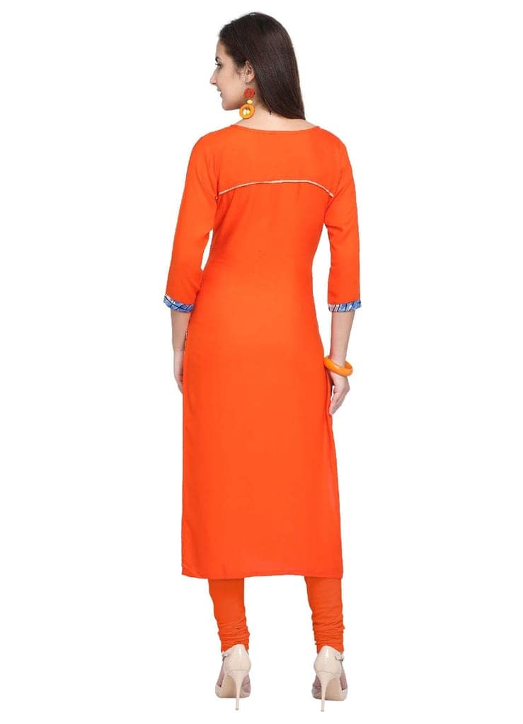 SHOPPING QUEEN Women Rayon Straight Kurta view 10