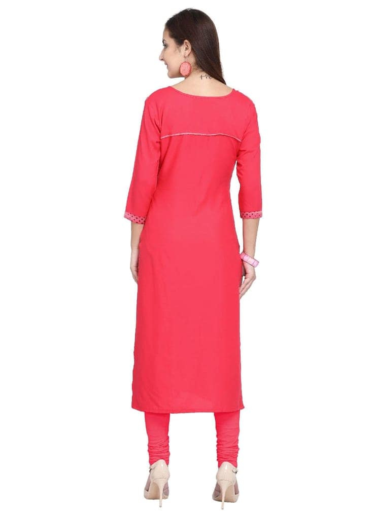 SHOPPING QUEEN Women Rayon Straight Kurta view 4