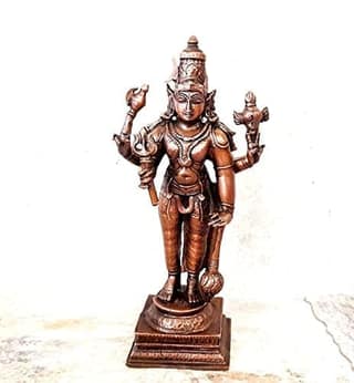 Searchers Paradise - Copper Idols Sankaranarayanar,6 inches, Copper Handmade 800 Grams, Patina Antique Finish, Pack of 1 Piece