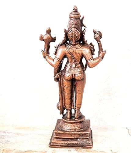 Searchers Paradise - Copper Idols Sankaranarayanar,6 inches, Copper Handmade 800 Grams, Patina Antique Finish, Pack of 1 Piece view 2