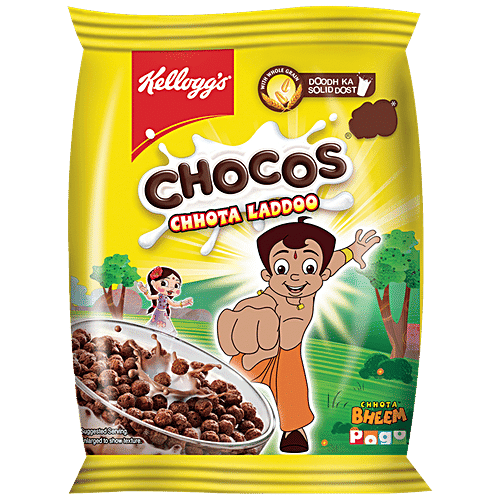 Kelloggs Chocos - Chhota Laddoo, With Whole Grain, Source Of Fibre, High In Calcium & Protein, Breakfast Cereals, 24 g