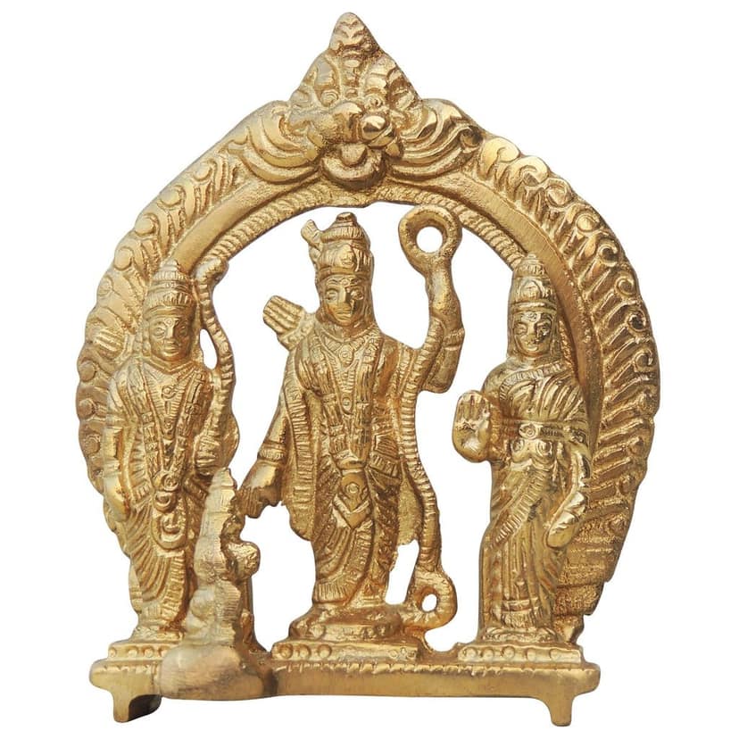 Brass Ram Darbar Decorative Showpiece | Religious Ram Parivar Murti, Height : 4.5 Inch (BSMAS1226 A) view 2