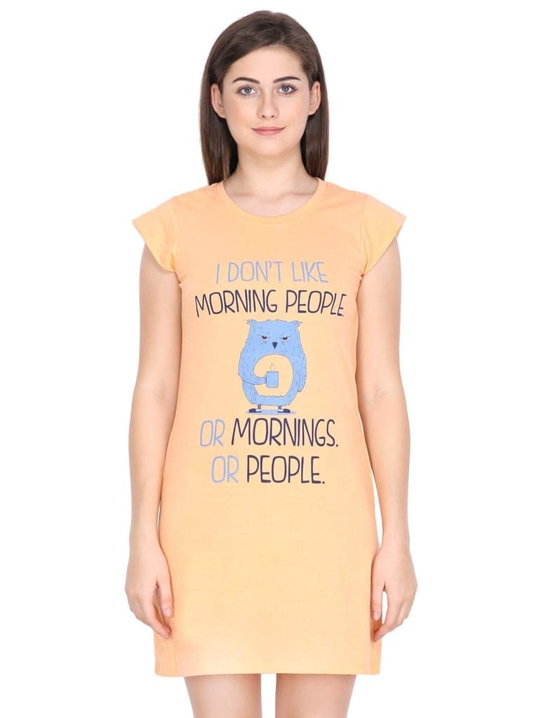 Klamotten Women's Printed Cotton Sleepshirt S10H