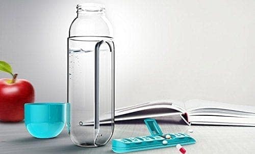 ASkyl Daily 600ml Pill Box Organizer with Water Bottle Weekly Seven Compartments with Drinking Bottle view 2