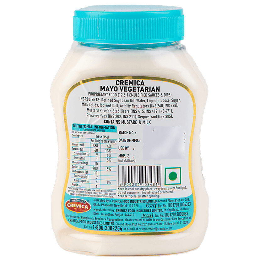 Cremica Mayo - Vegetarian, 275 G view 2