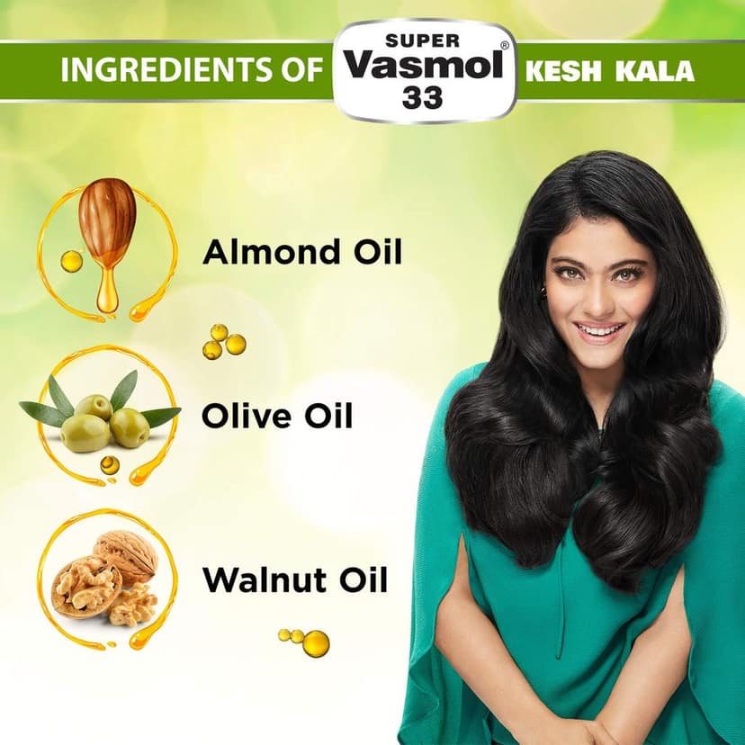 Vasmol Kesh Kala Oil Based Hair Colour, 100 ml (Pack of 3) - Black view 3