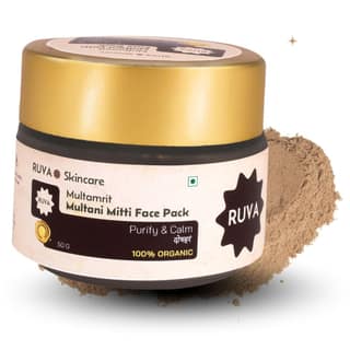RUVA Ayurvedic Multani Mitti Face Pack | Sun-Dried Sacred Clay Mask for Oily Skin, Pores & Acne Detox | For All Skin Types � Men & Women