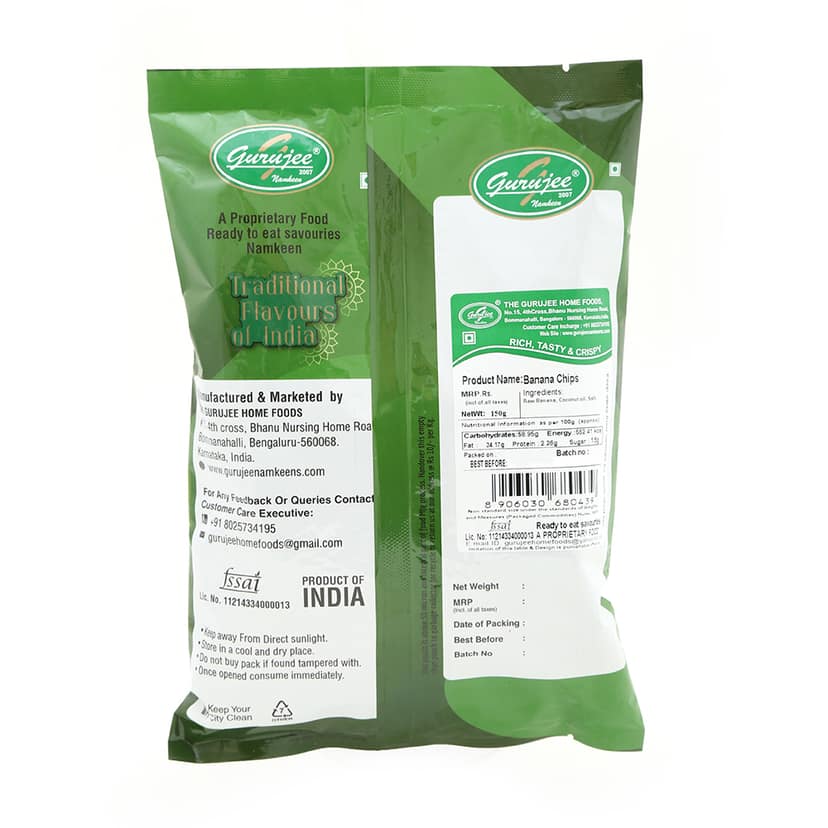 Gurujee Namkeen Banana Chips, 150 gm view 2