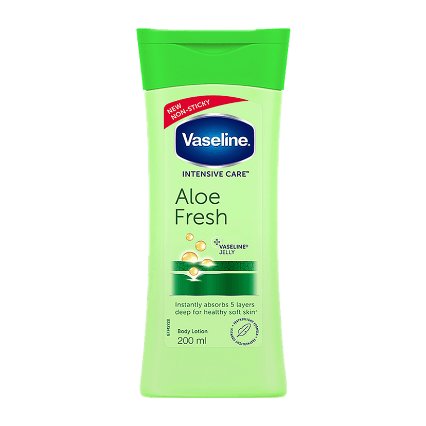 Vaseline Intensive Care Aloe Fresh Body Lotion - For Healthy Soft Skin + Vaseline Jelly, 200 Ml view 2