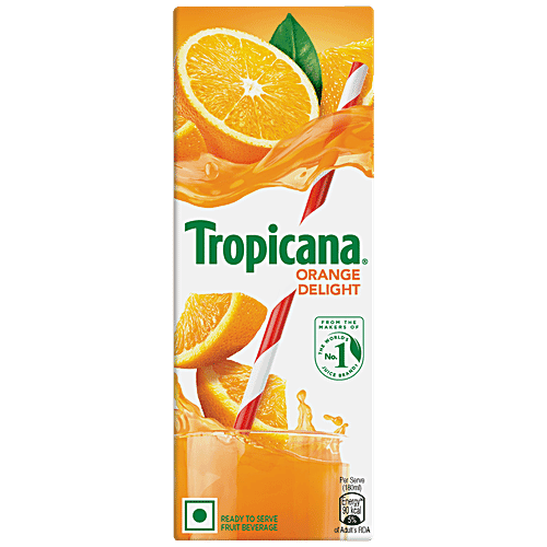Tropicana Orange Delight Fruit Juice - No Added Preservatives, 180 ml Tetra