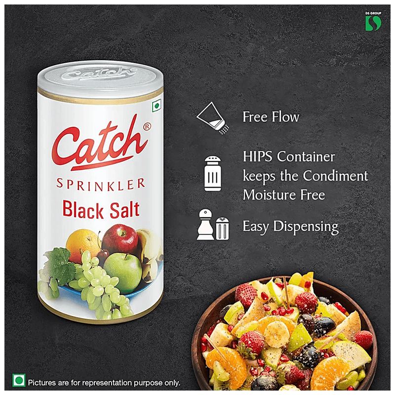 Catch Black Salt Sprinklers - Adds Flavour & Aroma, 200 G Can view 5