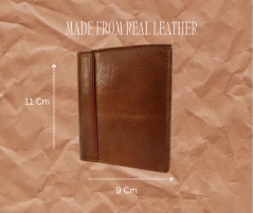 FAIRBIZPS FIPL Leather Wallets for Men, Top Grain Leather 8 Card Slots, 3 Compartments, Tri Fold Wallet view 2