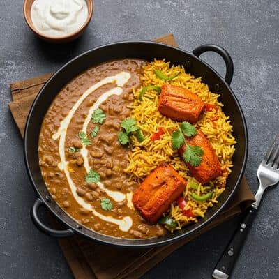 Dal Makhani & Tikka Rice Bowl
