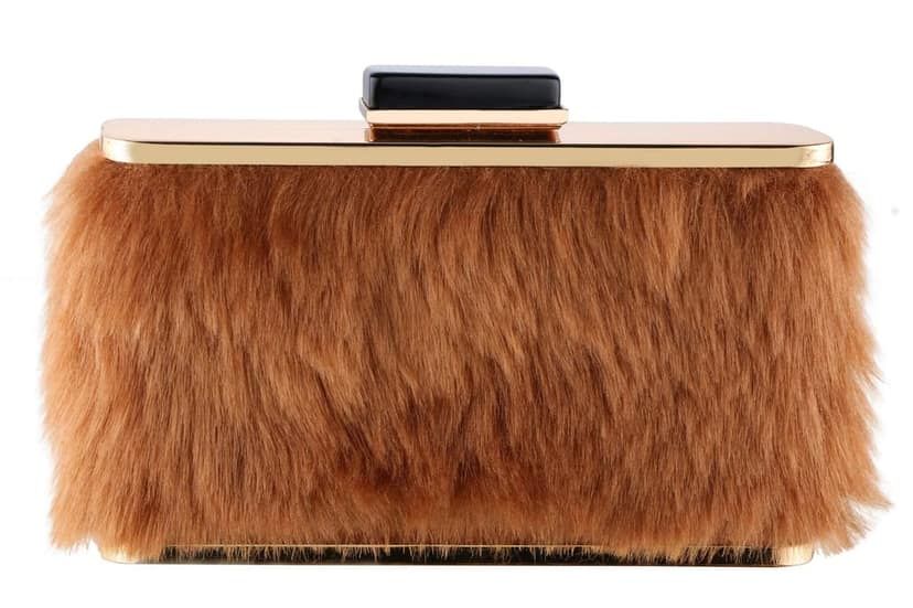 Vdesi Fur Coffee Clutch For Women view 2
