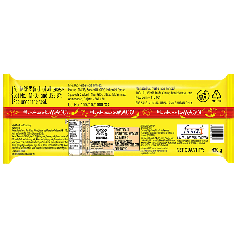 Maggi 2-Min Masala Instant Noodles, 420 G Pouch view 2